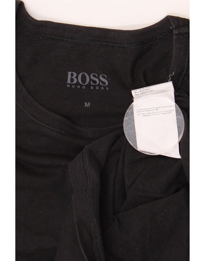 HUGO BOSS T-Shirt Top Noir Moyen Coton Homme