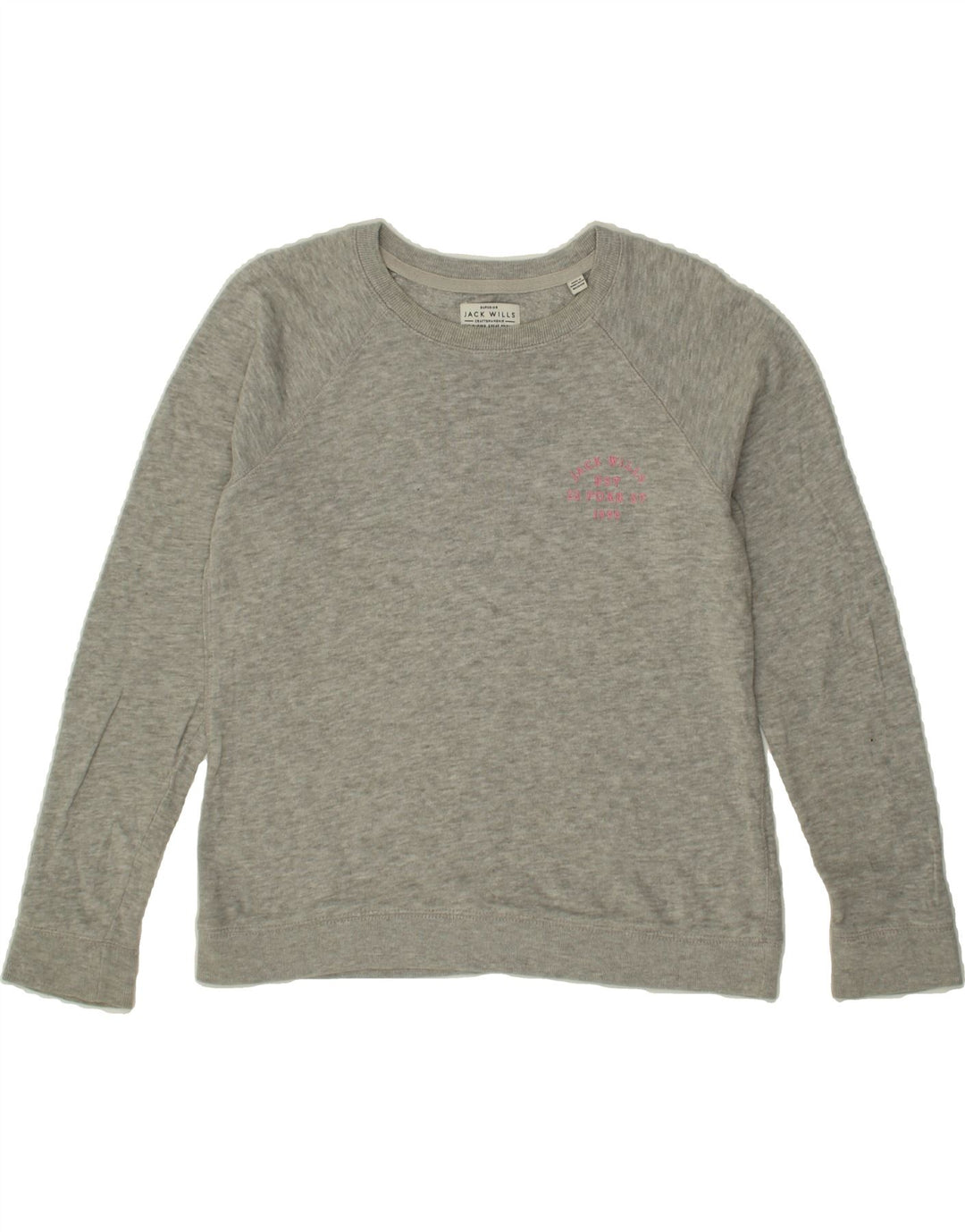 JACK WILLS Womens Sweatshirt Jumper UK 14 Large  Grey Cotton Vintage Jack Wills and Second-Hand Jack Wills from Messina Hembry 