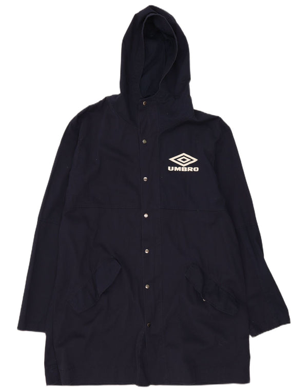 Umbro Veste Parka à Capuche Graphique pour Homme UK 40 Large Bleu Marine Coton