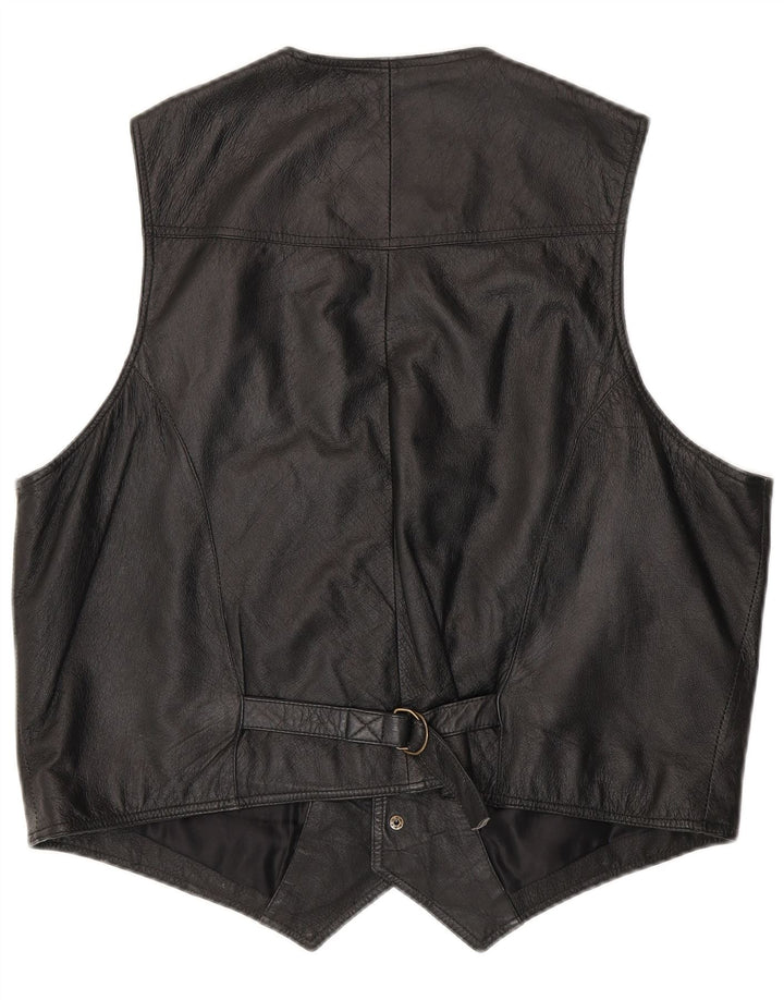 JOHN F GEE Gilet en cuir pour homme IT 56 2XL Cuir noir