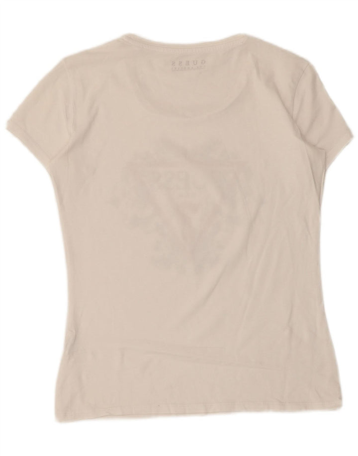 Guess T-shirt graphique pour femme UK 12 Blanc moyen