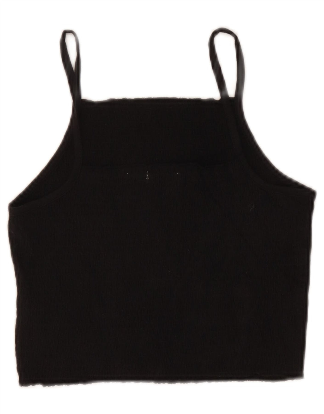 Zara Womens Crop Cami Top UK 12 Coton Noir Moyen