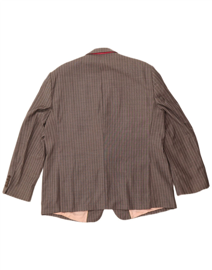 Magee Veste blazer à 2 boutons pour homme IT 46 Petite laine vierge à fines rayures grises