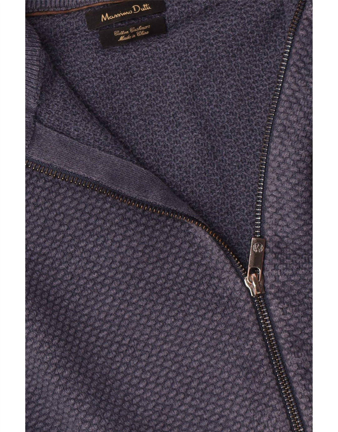 Massimo Dutti Cardigan entièrement zippé pour homme en coton bleu marine Taille S