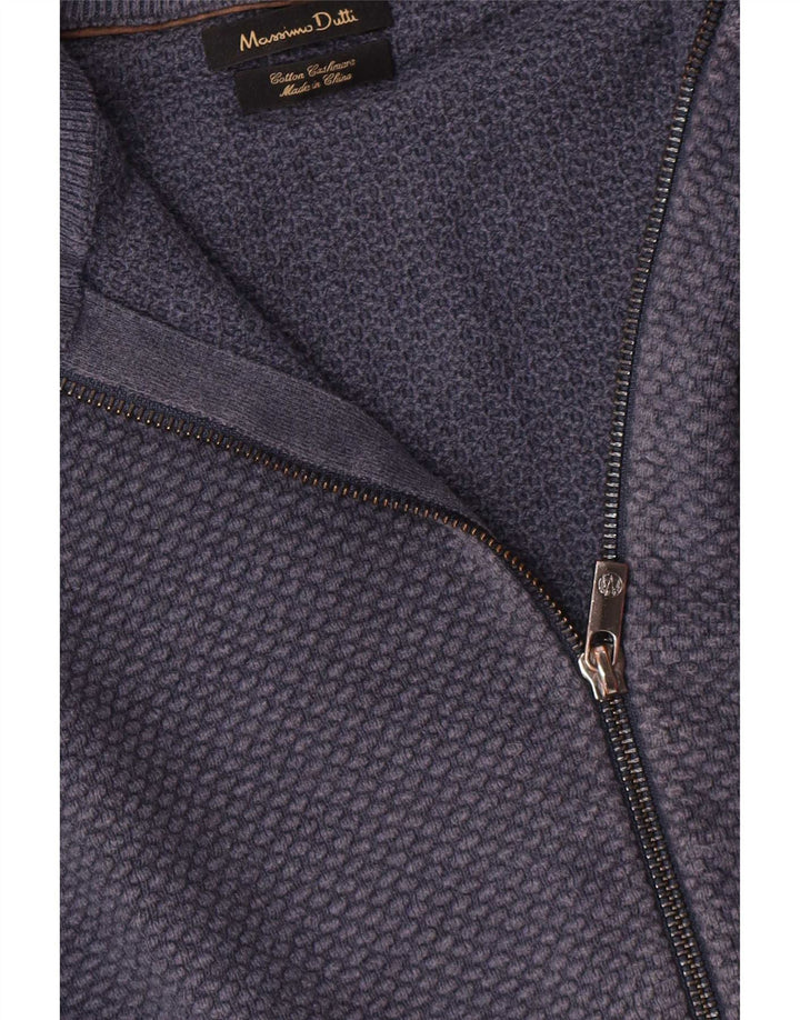 Massimo Dutti Cardigan entièrement zippé pour homme en coton bleu marine Taille S