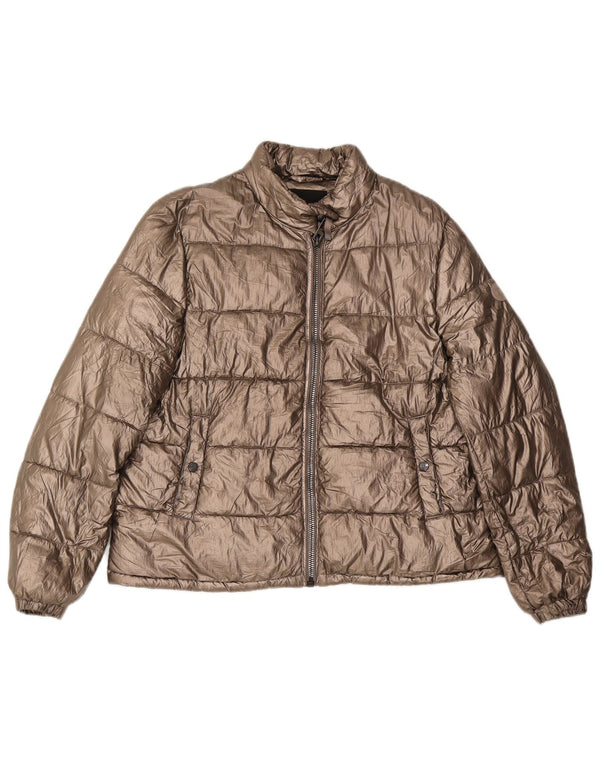 Massimo Dutti Veste matelassée pour femme UK 14 Medium Doré Polyester