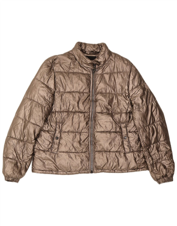 Massimo Dutti Veste matelassée pour femme UK 14 Medium Doré Polyester