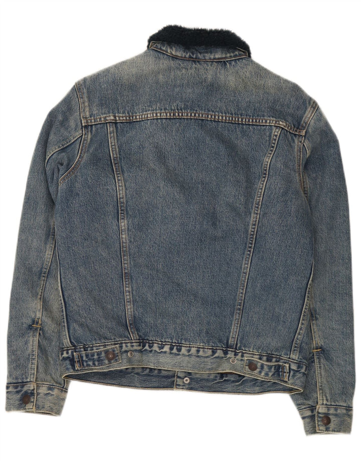 Levi's Veste en Jean Sherpa Homme UK 36 Petit Bleu Coton