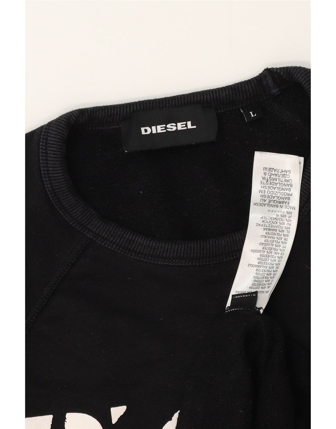 Diesel Sweat-shirt graphique pour hommes, grand coton noir