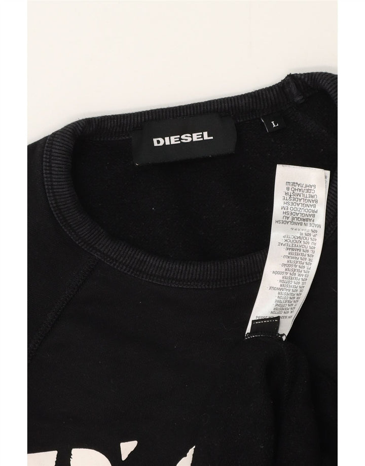 Diesel Sweat-shirt graphique pour hommes, grand coton noir