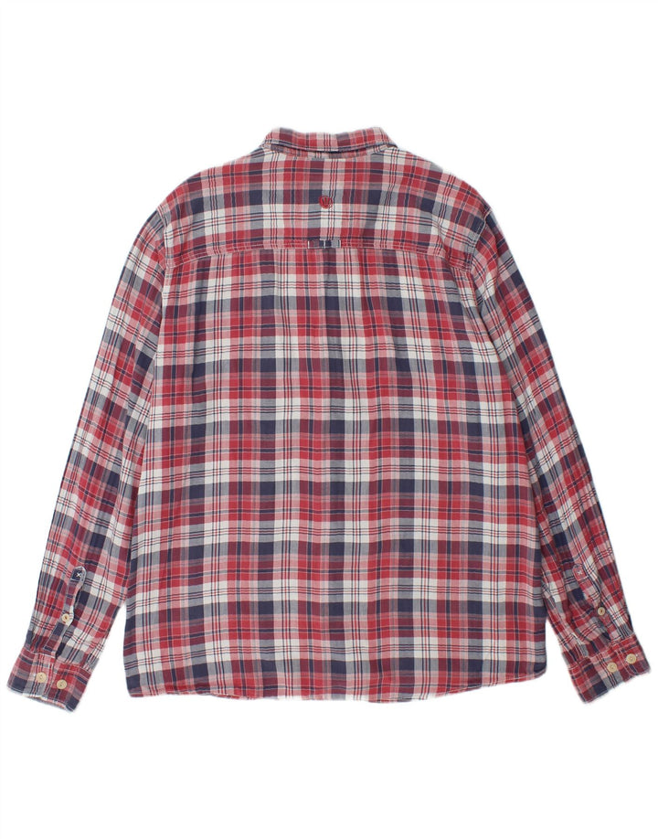 FAT FACE Chemise Flanelle Homme XL Rouge Carreaux Coton