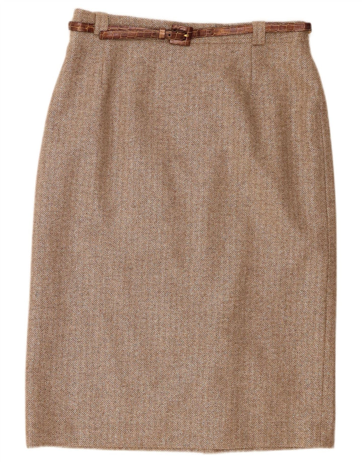 Eugen Klein Jupe crayon femme IT 42 Medium W30 laine à chevrons marron