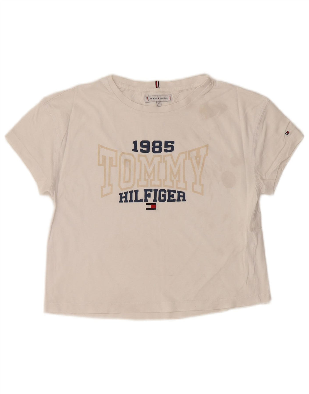 TOMMY HILFIGER T-Shirt Court Graphique Fille 13-14 Ans Blanc