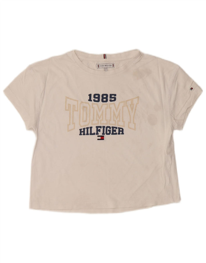 TOMMY HILFIGER T-Shirt Court Graphique Fille 13-14 Ans Blanc