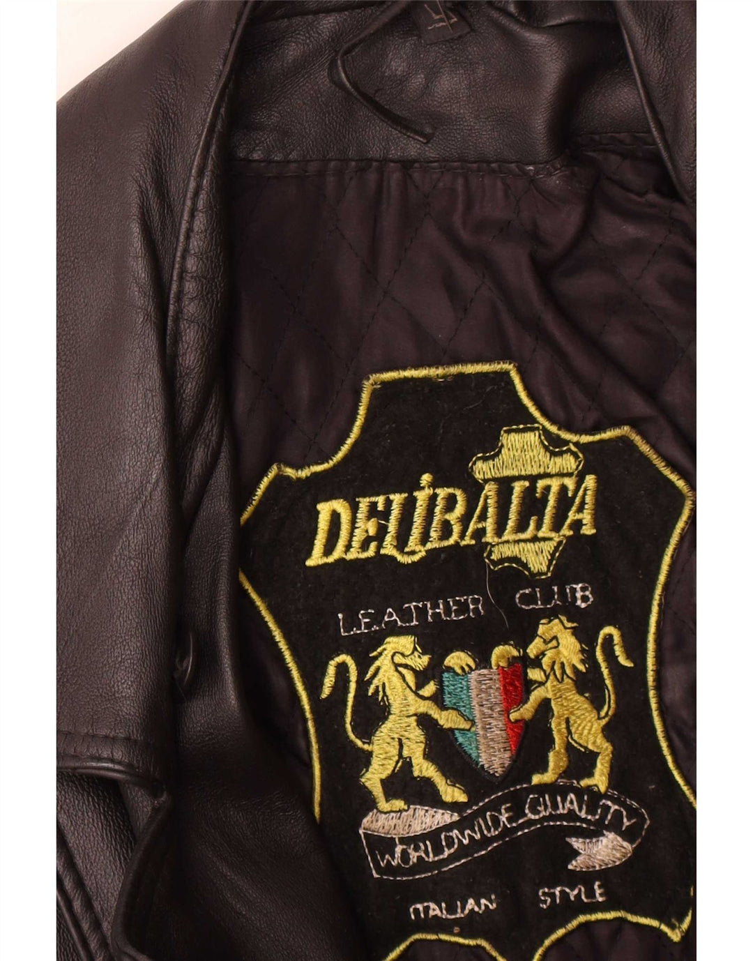 Veste motard en cuir femme vintage UK 14 Cuir noir moyen