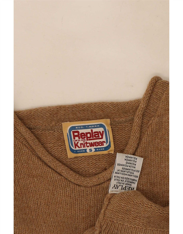 Replay Pull Col V Homme Petit Laine Beige
