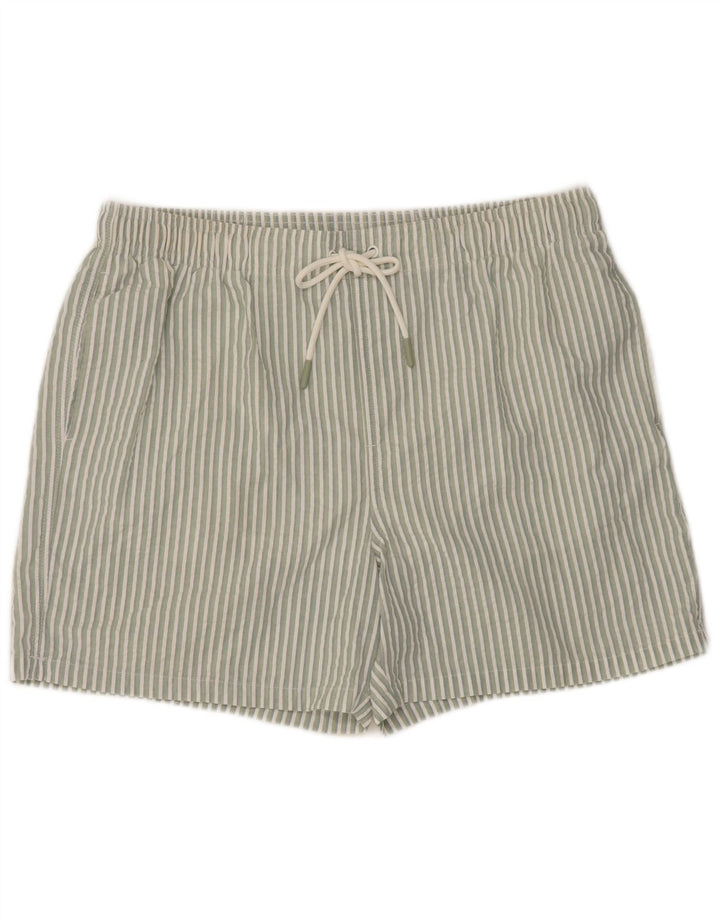 Marks & Spencer Short de bain coupe classique pour homme, grandes rayures vertes