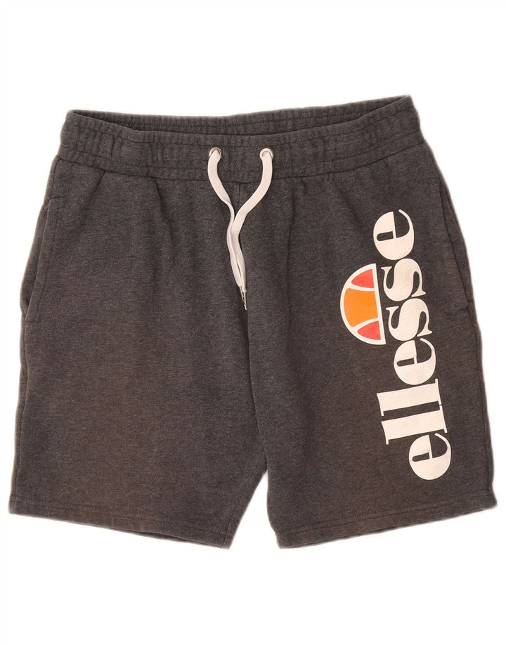 ELLESSE Short de Sport Graphique Homme Petit Gris Coton