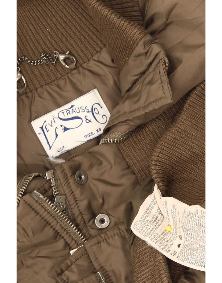 Levi's Veste Oversize Rembourrée Femme UK 6 XS Kaki Polyester