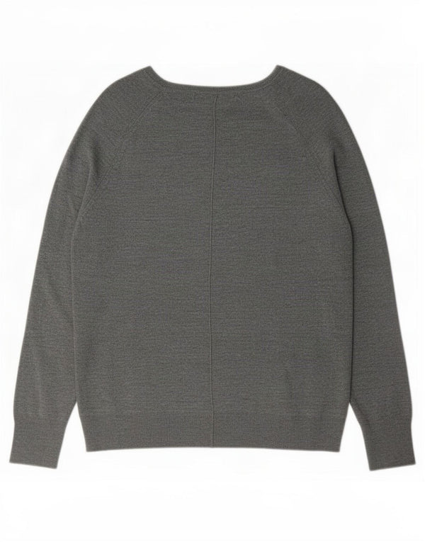 Zara Femme Pull Col Bateau UK 10 Petit Gris Viscose