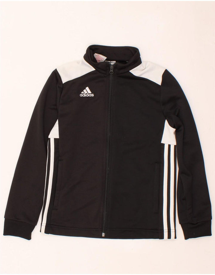 ADIDAS Boys Tracksuit Top Jacket 9-10 Years  Black Colourblock Polyester Vintage Adidas and Second-Hand Adidas from Messina Hembry 