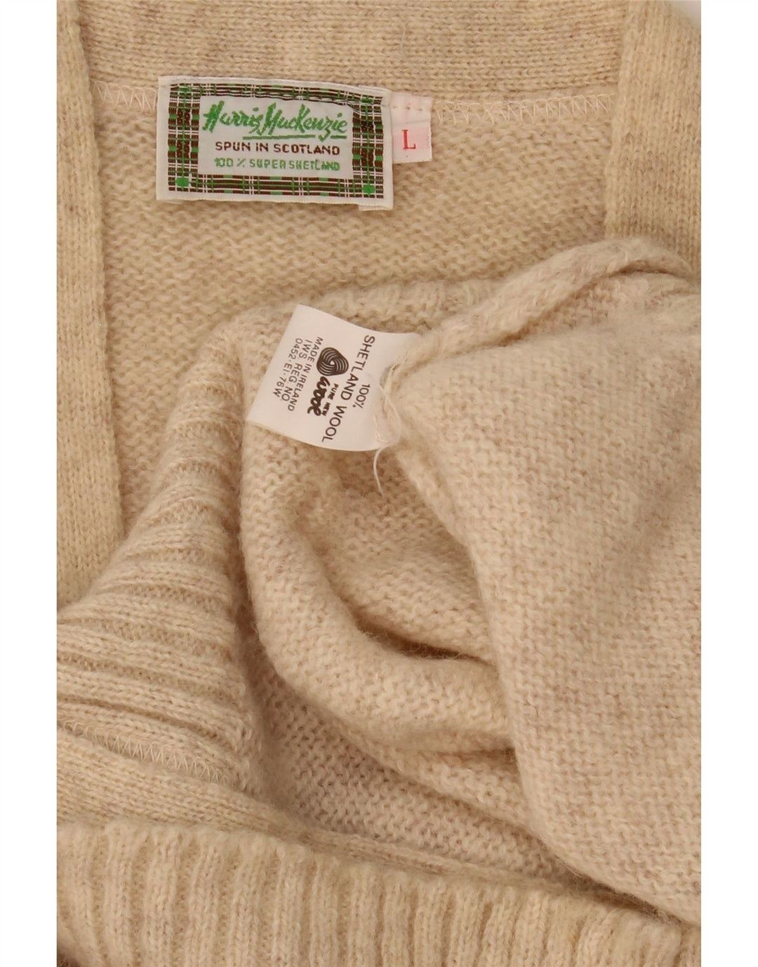 vintage Mens Cardigan Pull Grande Laine Beige