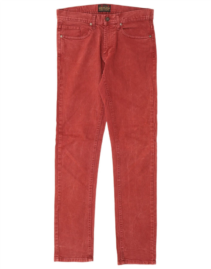 Zara Jean Slim Homme EU 38 Small W30 L30 Coton Rouge