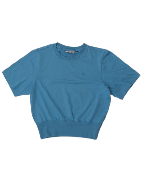 Adidas Sweat-shirt surdimensionné à manches courtes pour femme UK 10 Petit Bleu