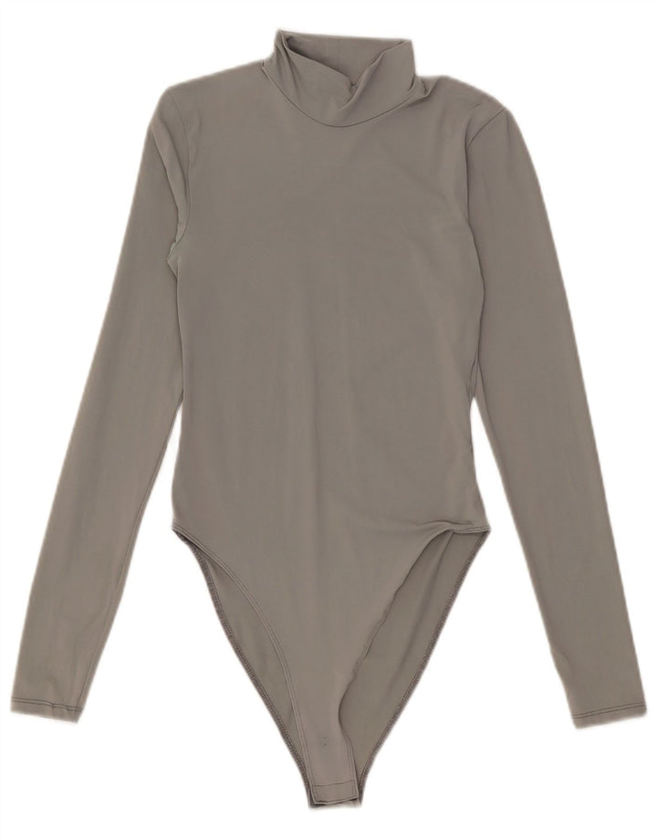 Zara Body à manches longues pour femme UK 12 Nylon gris moyen