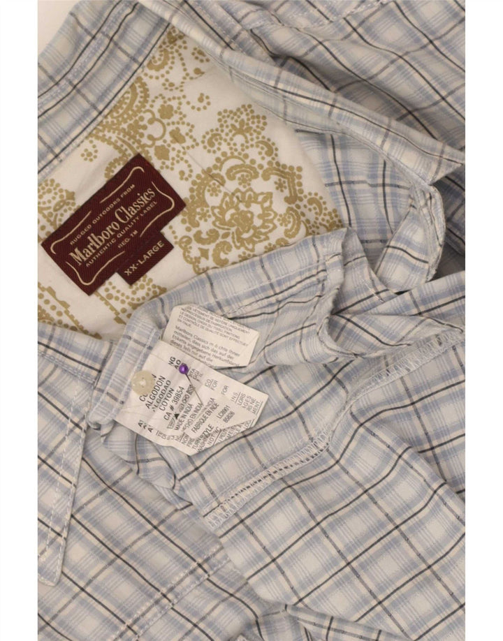 Marlboro Classics Chemise Homme 2XL Bleu Carreaux Coton