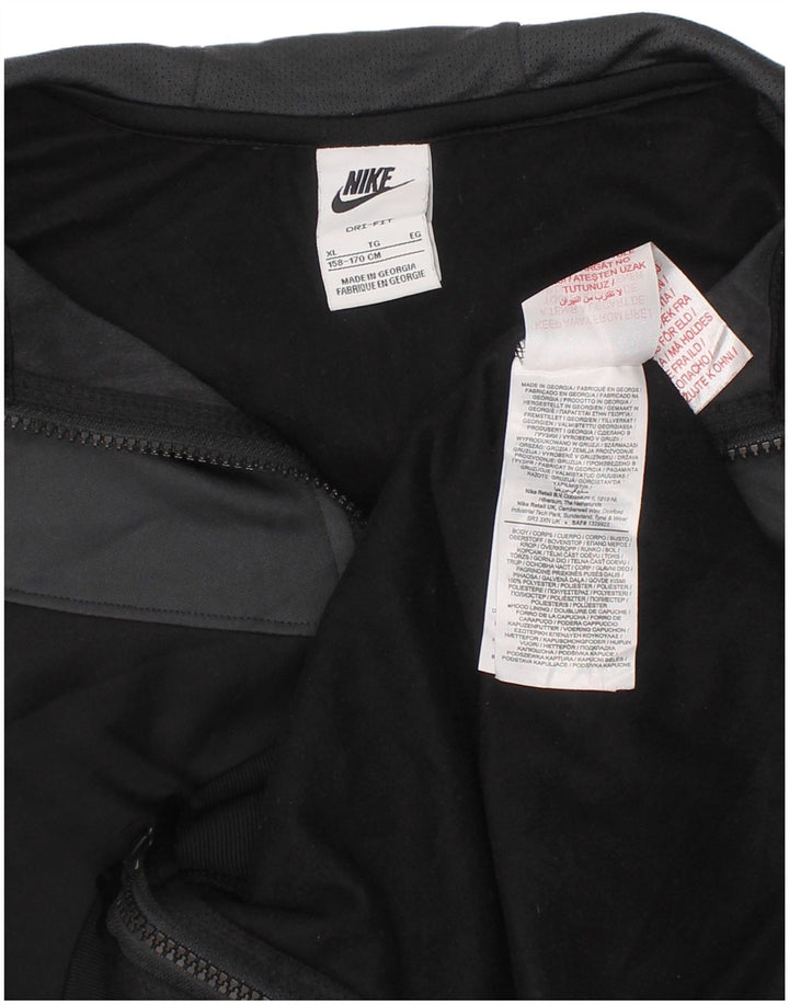 NIKE Pull à capuche zippé Dri Fit pour garçon 13-14 ans XL Noir Colorblock