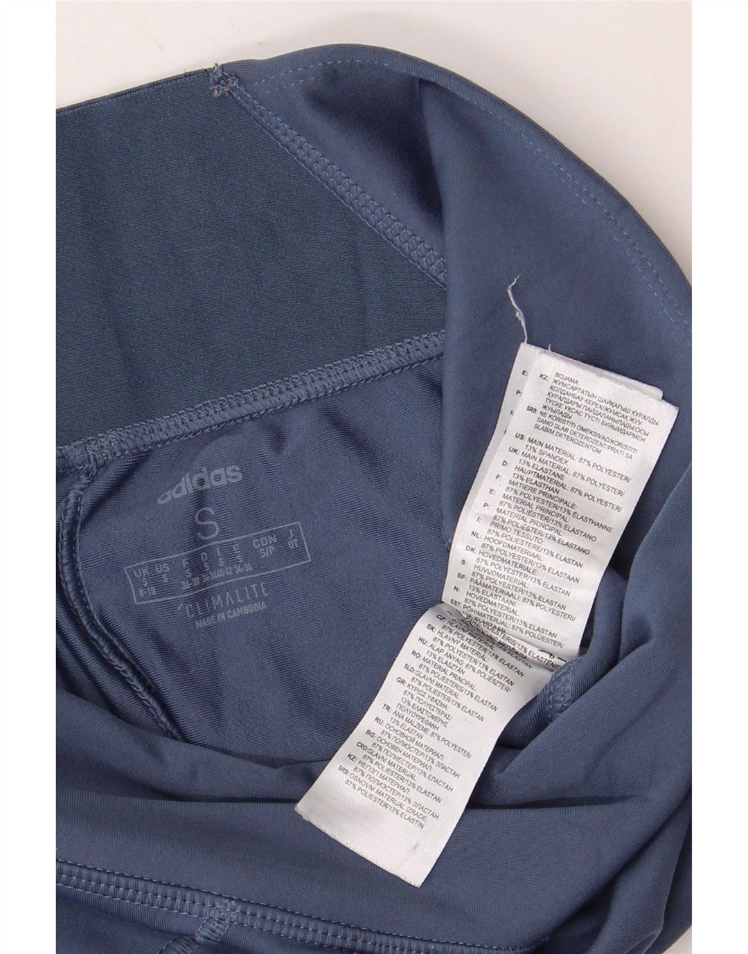 ADIDAS Femmes Climalite Leggings UK 8/10 Petit Bleu Polyester