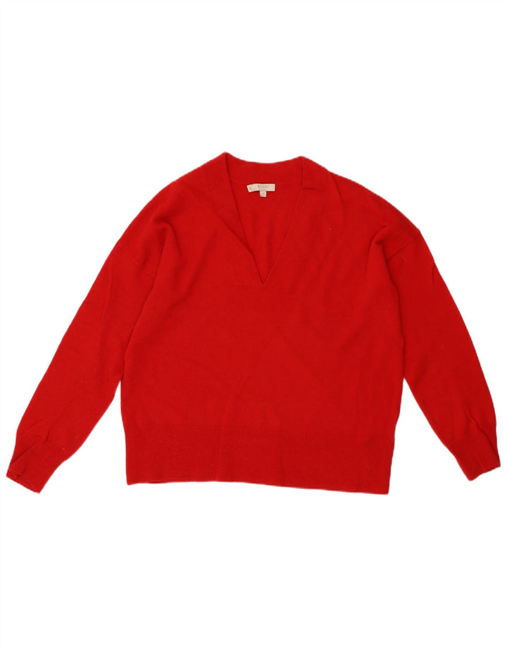 Hobbs Pull col en V pour femme UK 44 Laine rouge moyen