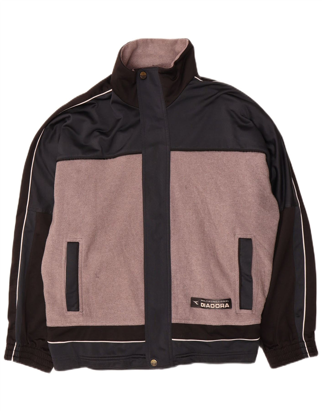 Diadora Veste de survêtement pour homme UK 38 Gris moyen Polyester color block