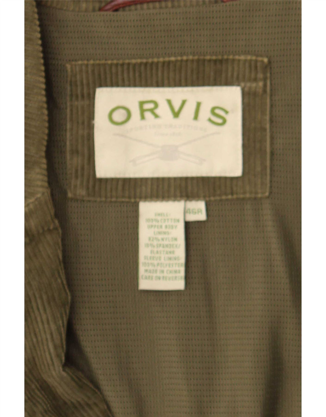 Orvis Veste blazer en velours côtelé à 2 boutons pour homme EU 46 3XL Vert Coton