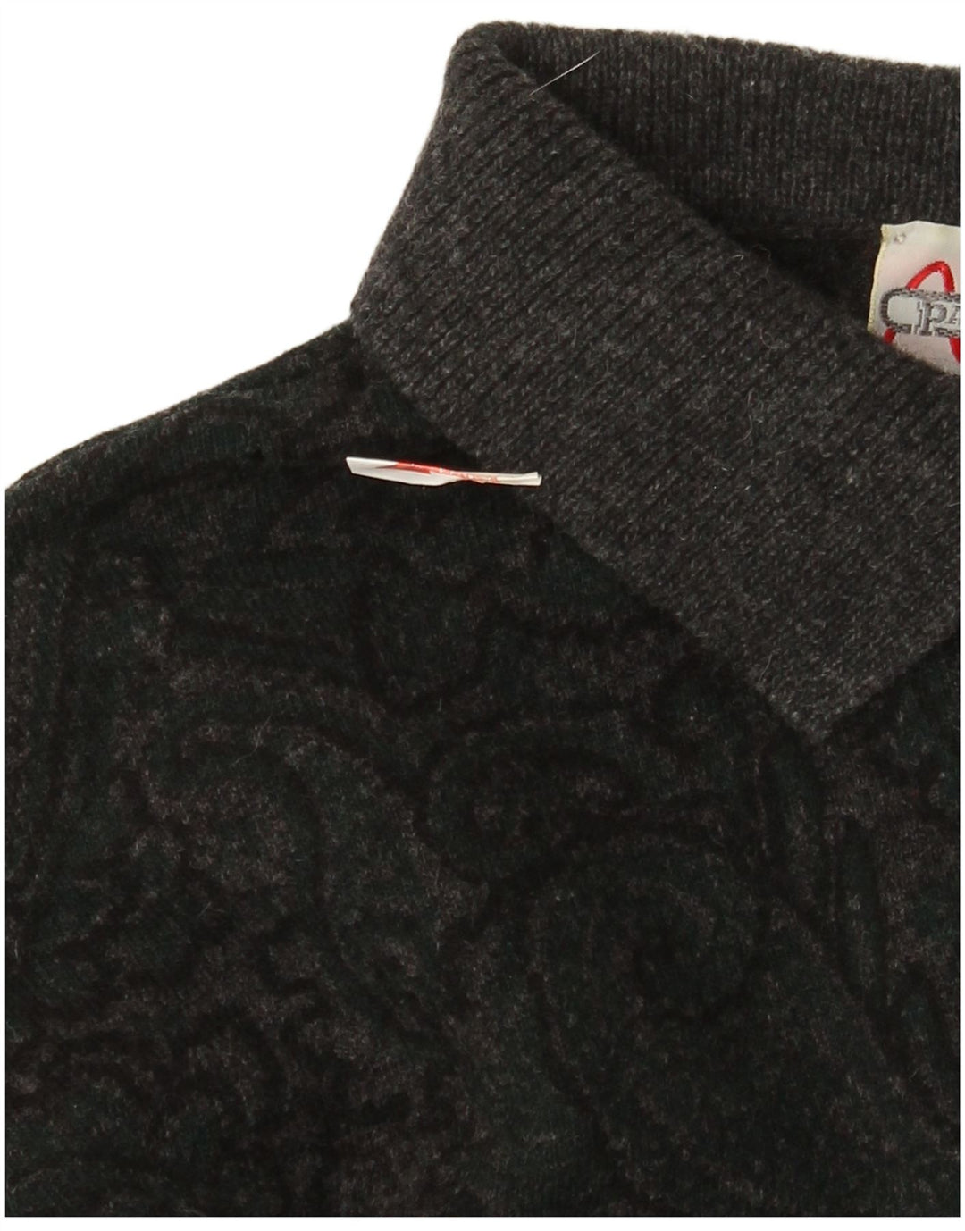 Pancaldi & B Pull col polo pour homme IT 48 Laine cachemire gris moyen