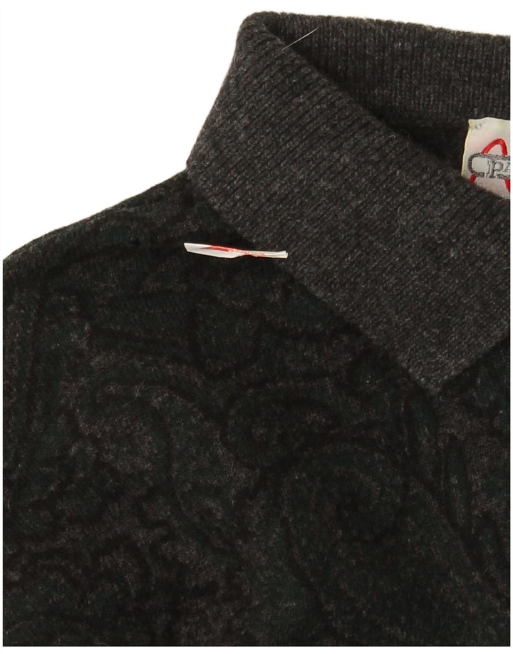 Pancaldi & B Pull col polo pour homme IT 48 Laine cachemire gris moyen