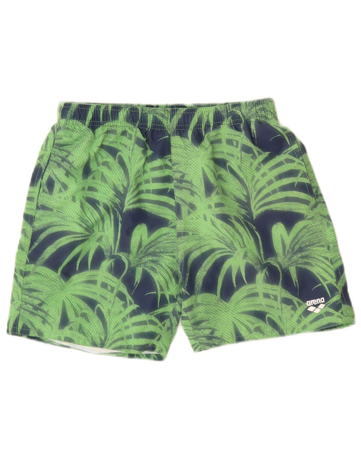 ARENA Short de Sport Garçon 14-15 Ans Vert Floral Polyester