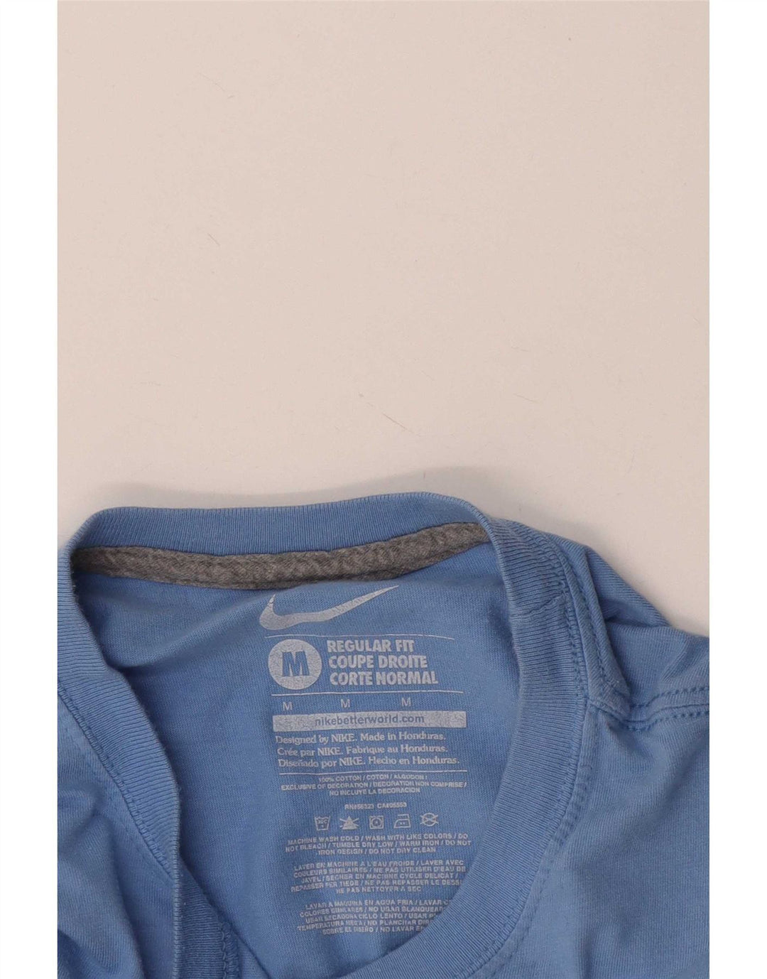 Nike Mens Regular Fit Graphic T-Shirt Top Bleu Moyen Coton