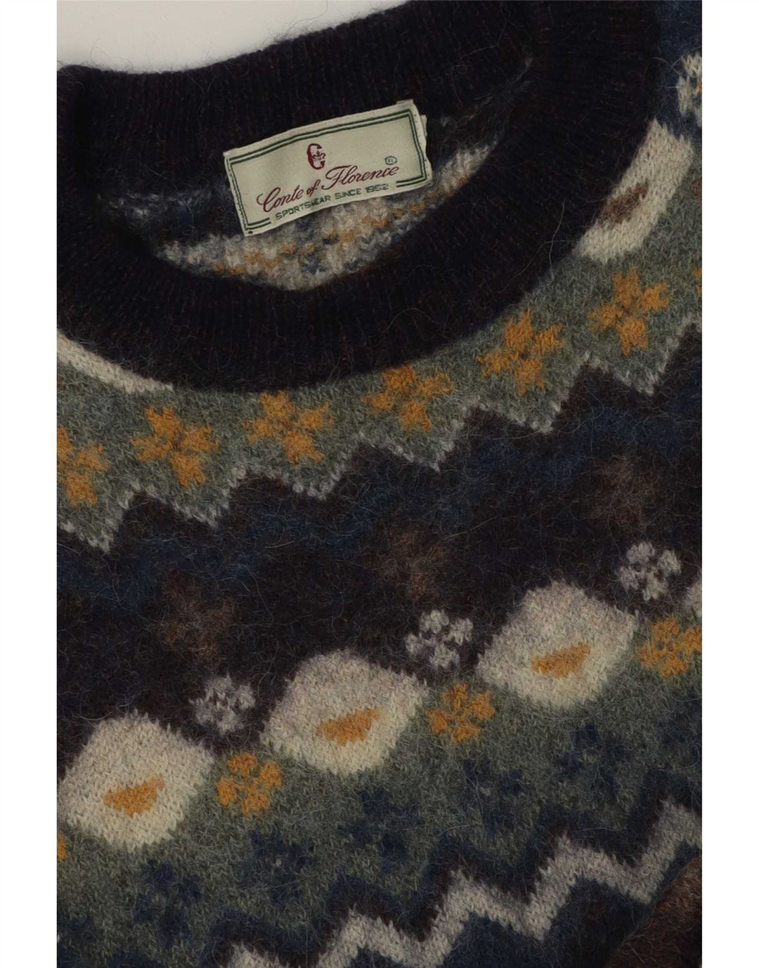 Conte of Florence Pull à col rond pour homme Medium Multicolore