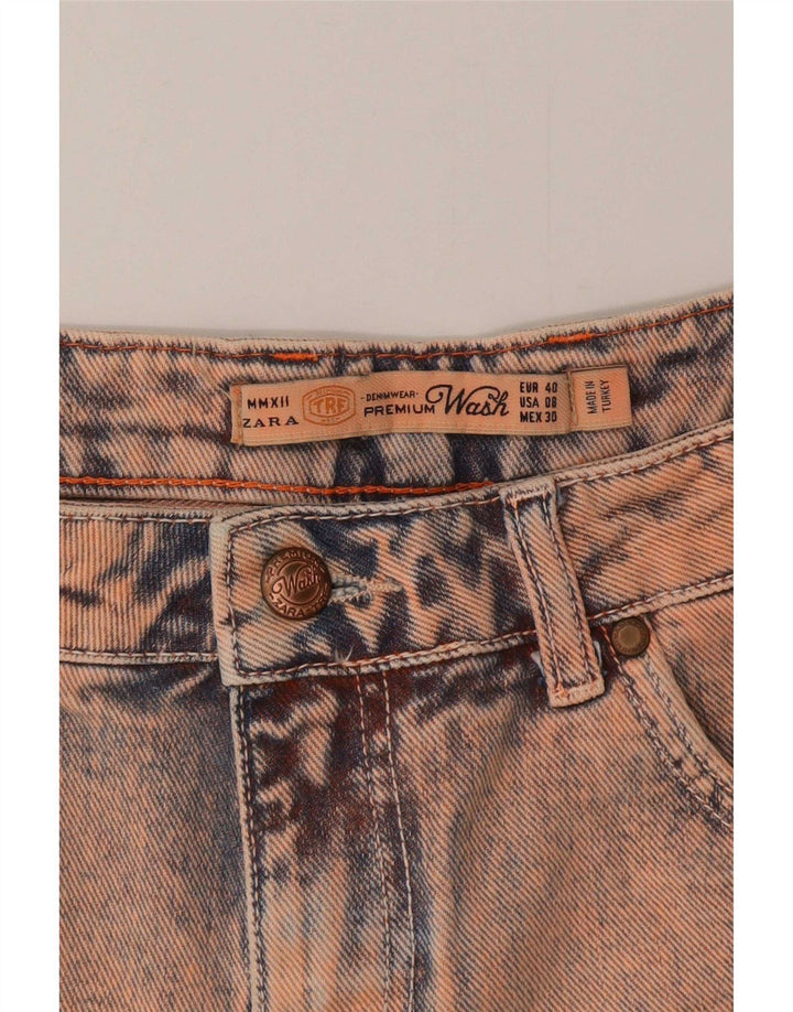 Zara Womens Denim Distressed Hot Pants EU 40 Moyen W30 Rose