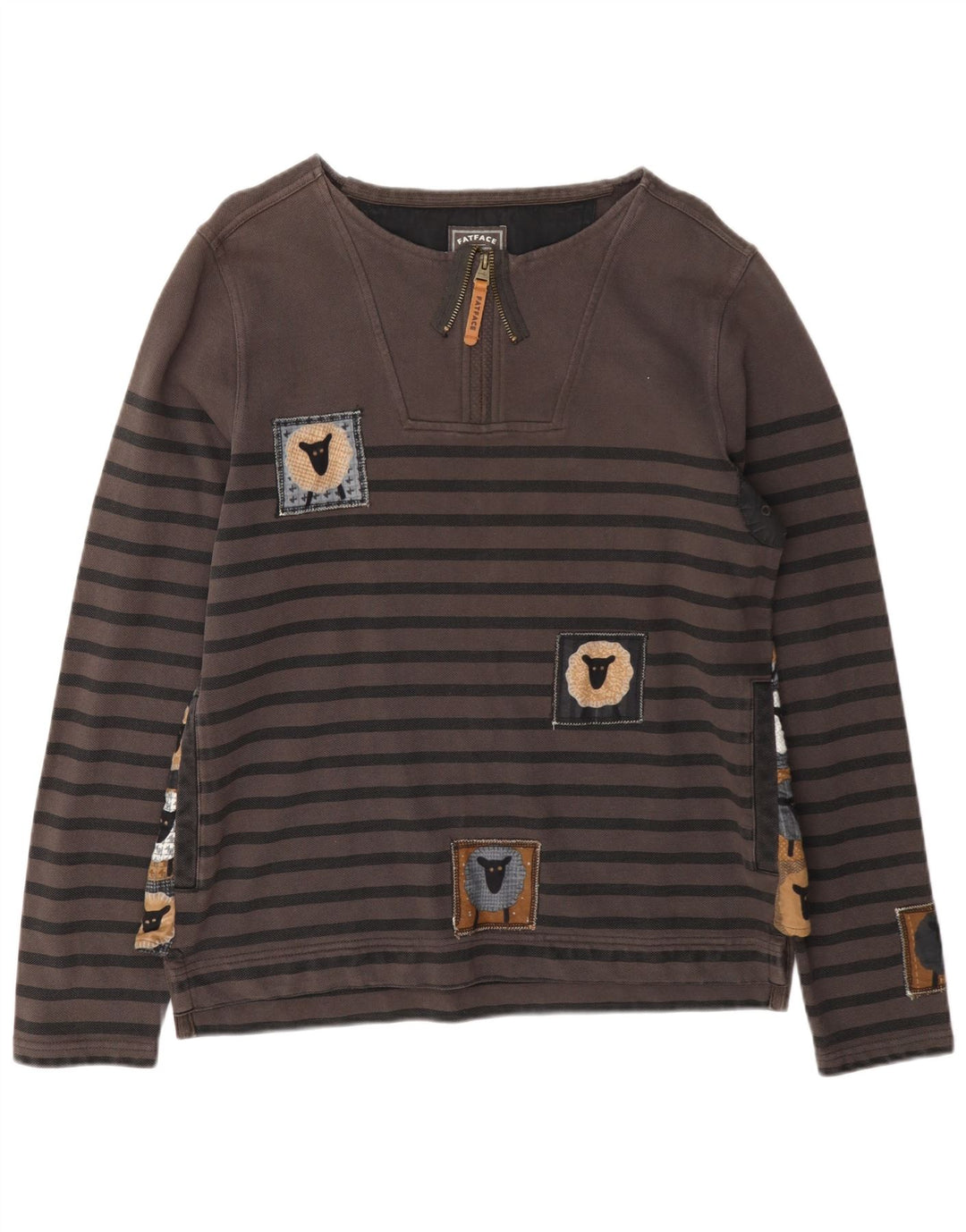 Fat Face Sweat-shirt pour homme Petit gris rayé