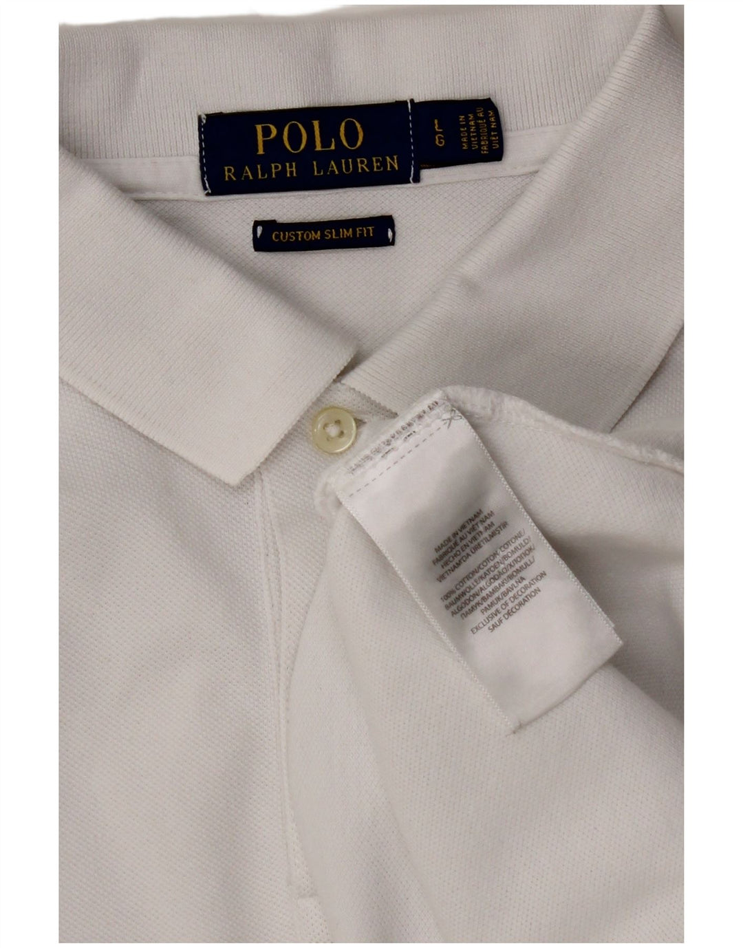POLO RALPH LAUREN Polo Slim Fit personnalisé pour hommes en coton blanc grand