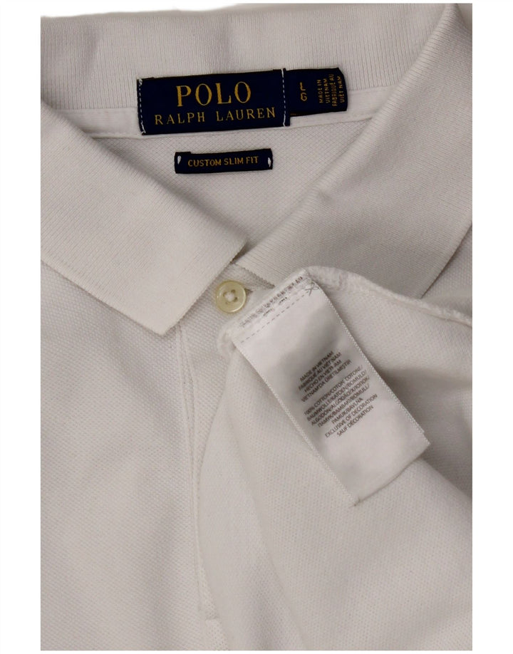POLO RALPH LAUREN Polo Slim Fit personnalisé pour hommes en coton blanc grand