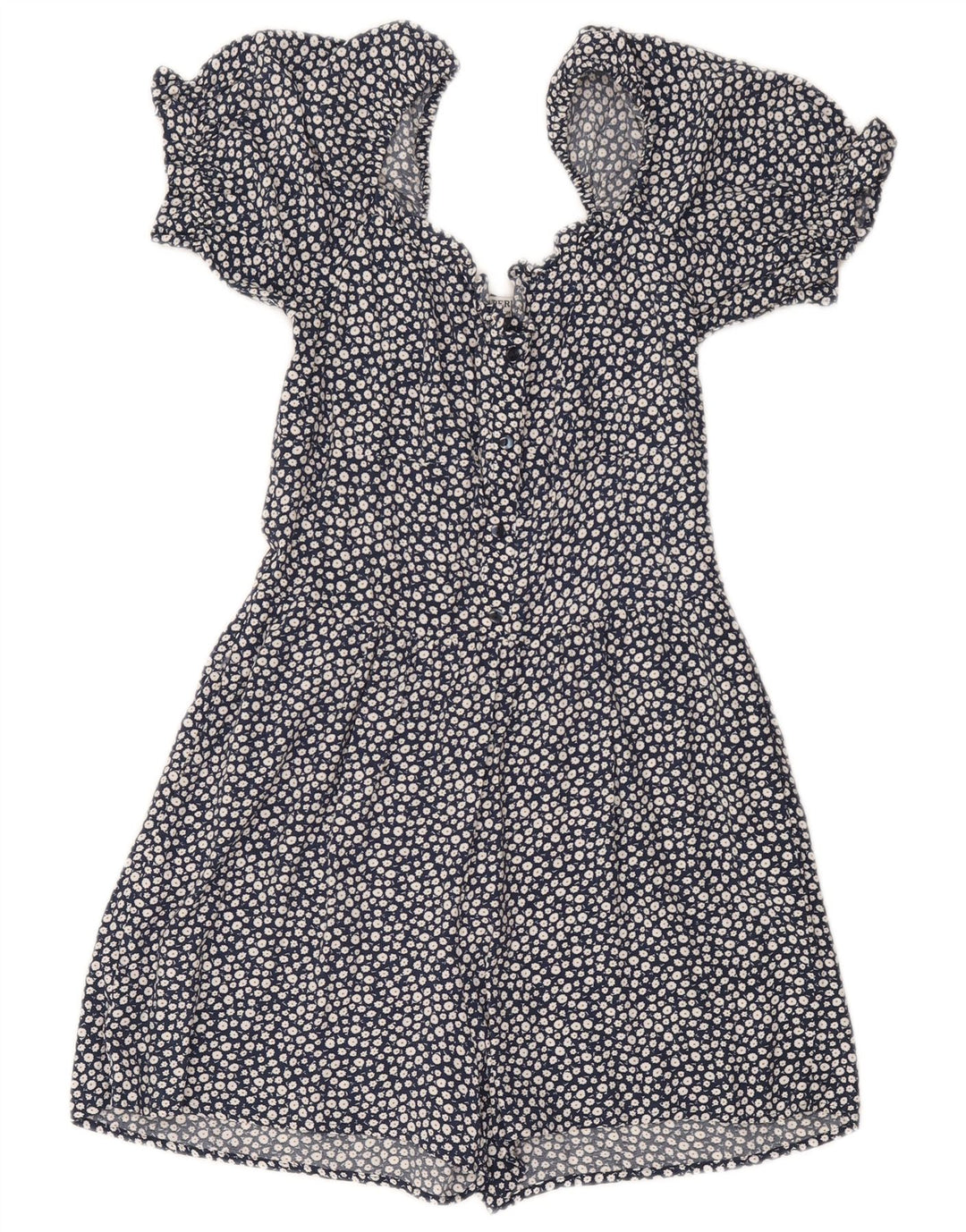 SUPERDRY Combishort Femme UK 8 Small Bleu Marine Floral Viscose