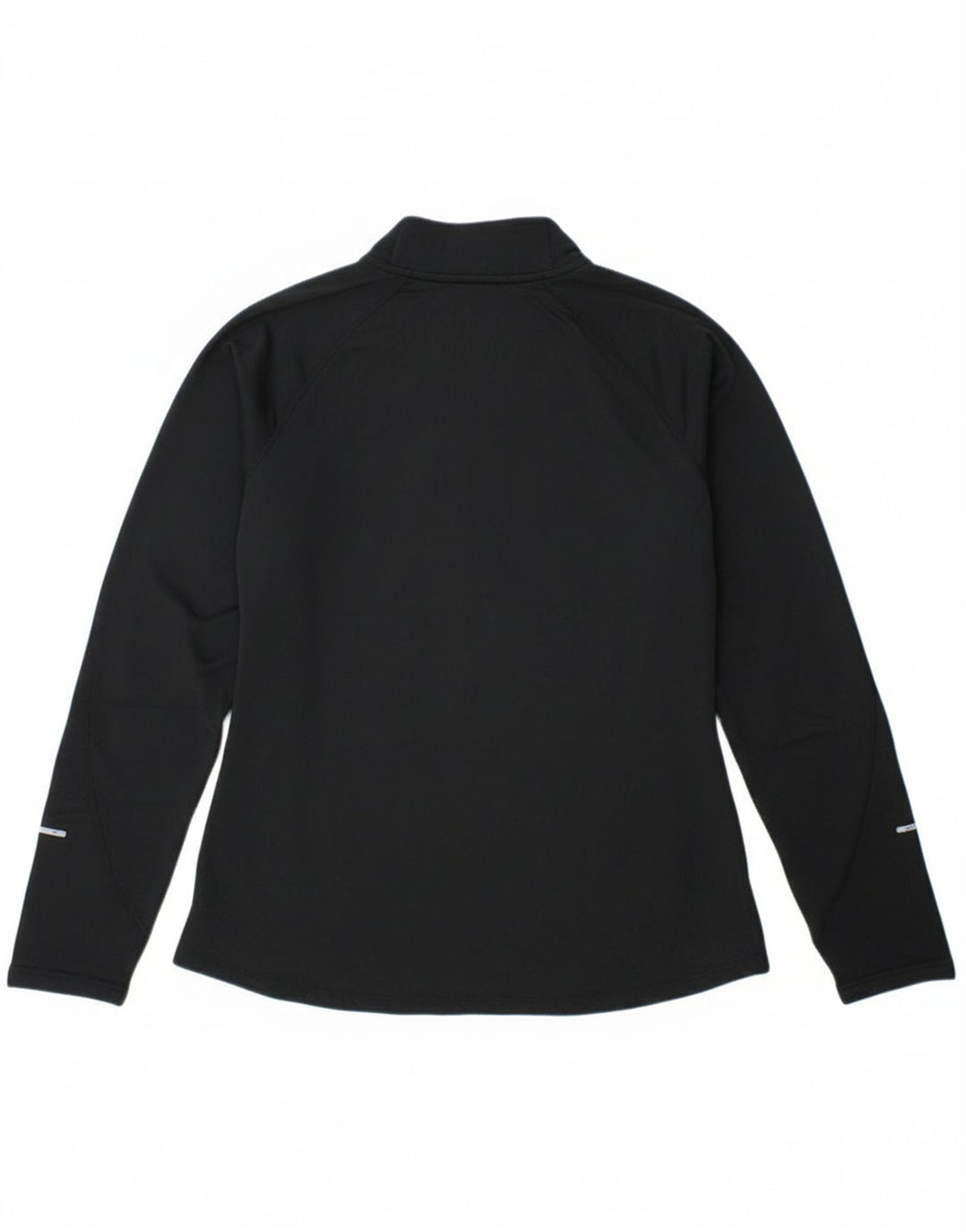 Nike Femme Dri Fit Zip Neck Top Manches Longues UK 14 Large Noir Polyester