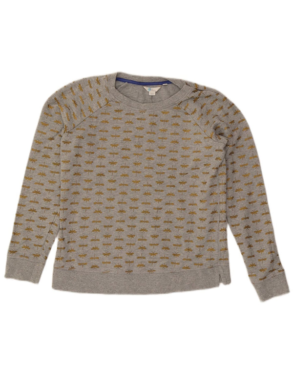 Boden Womens Crop Abstract Pattern Sweat-shirt surdimensionné UK 6 XS Gris