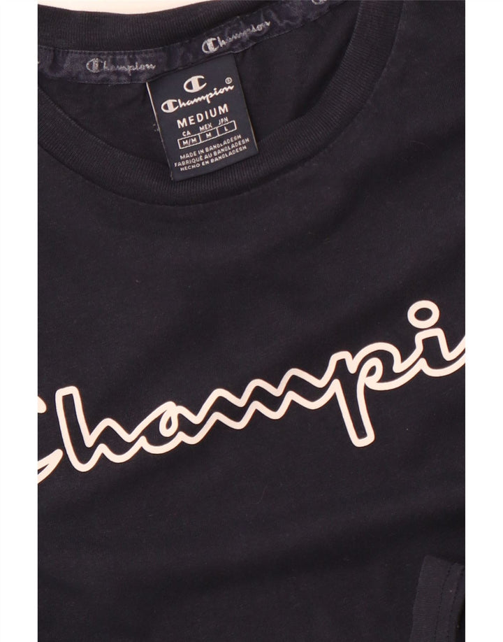 CHAMPION T-Shirt Graphique Homme Bleu Marine Moyen