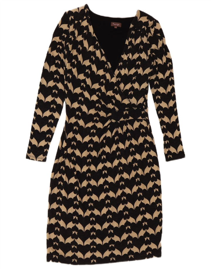 Phase Eight Robe fourreau à motif abstrait pour femme UK 12 Noir moyen
