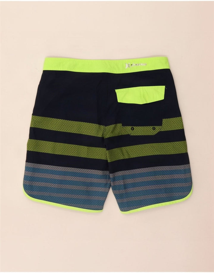 Hurley Short de Bain Homme Rayé Bleu Moyen Polyester